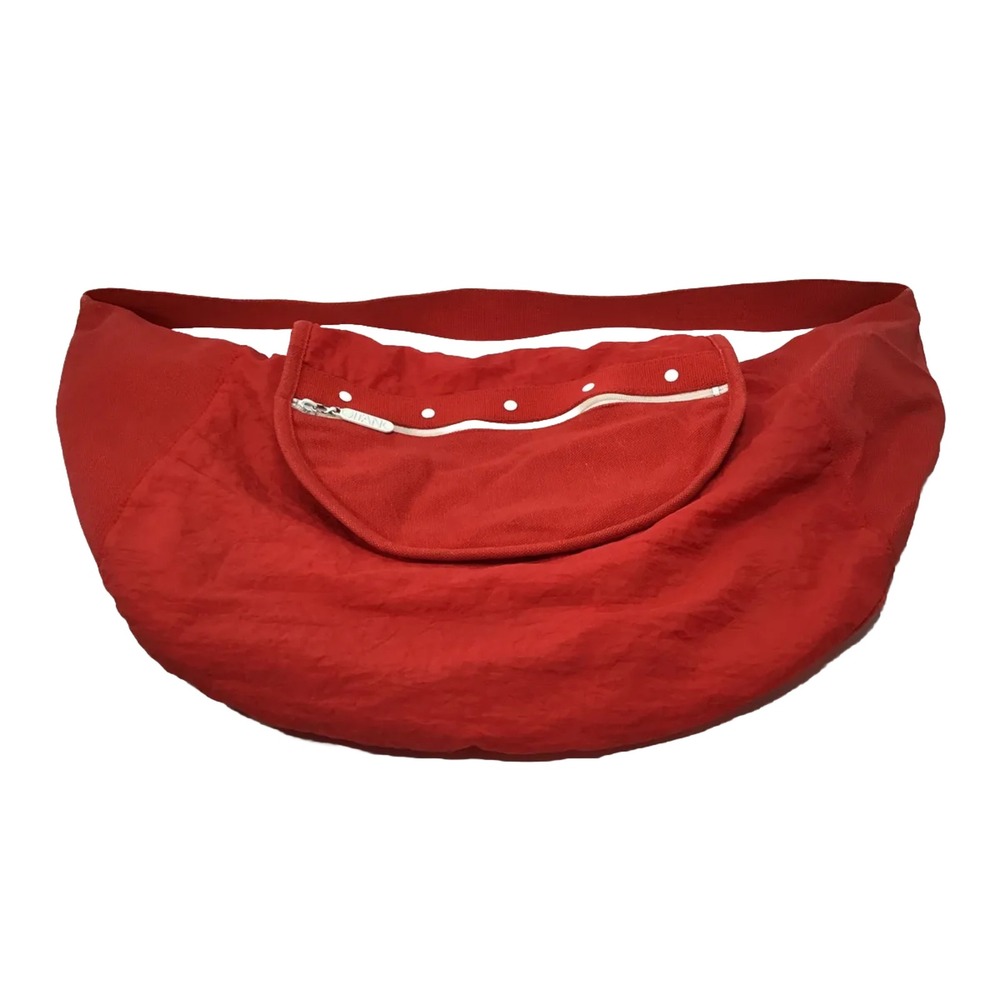 Vintage Gitano Red Nylon and Canvas Crossbody Bag With Front Flap